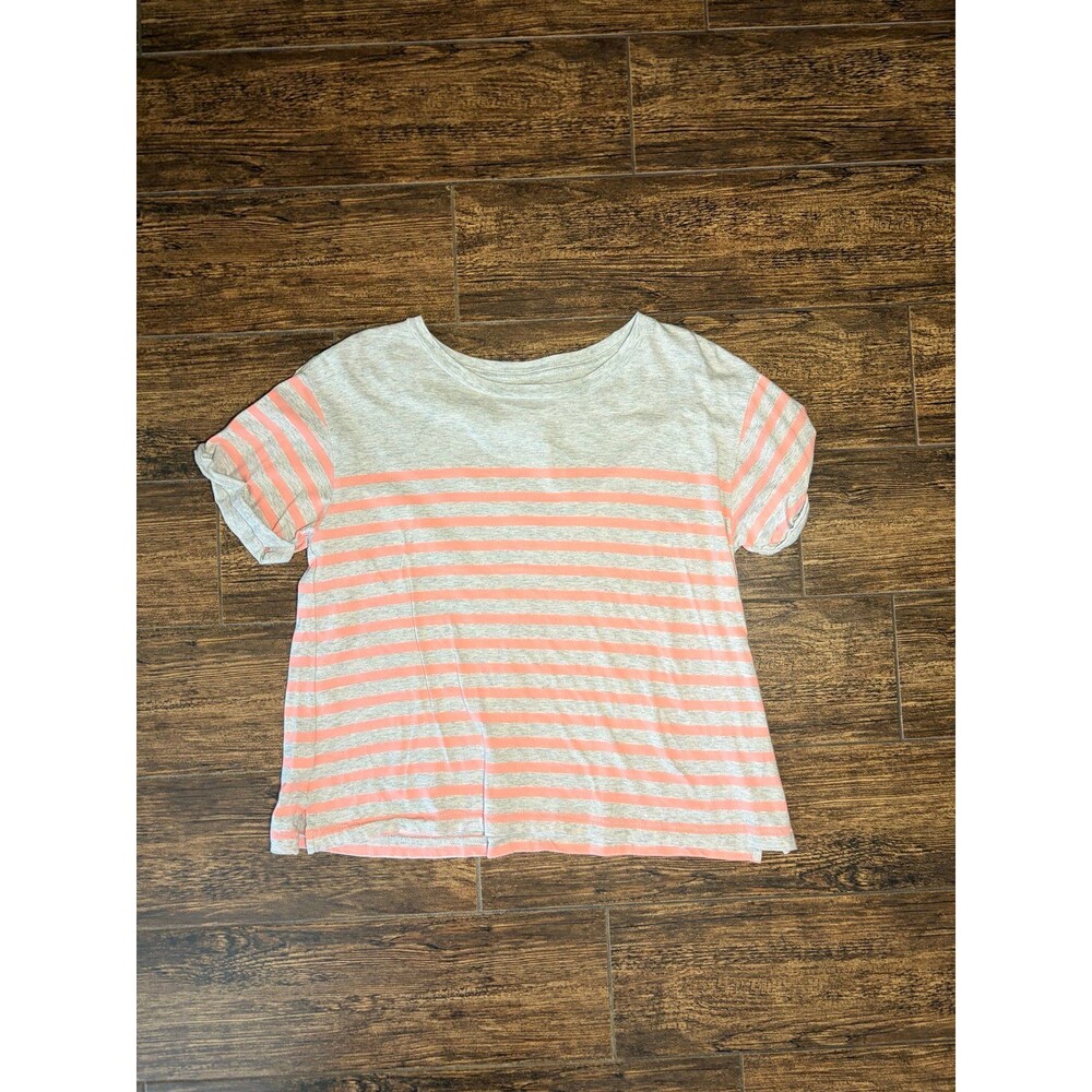 Lou & Grey Coral Striped Boxy Tee - XS